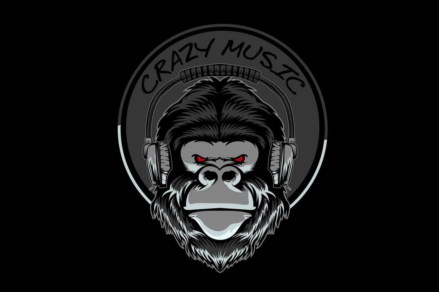 gorilla hand drawn illustration design with highlight style vector