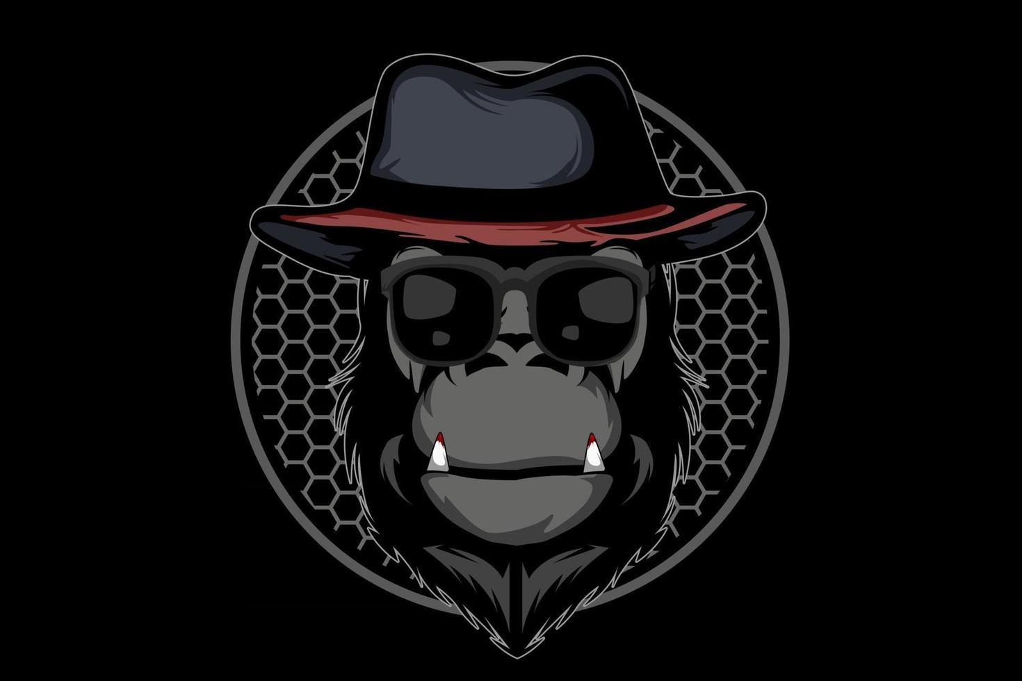 mafia monkey  illustration design vector