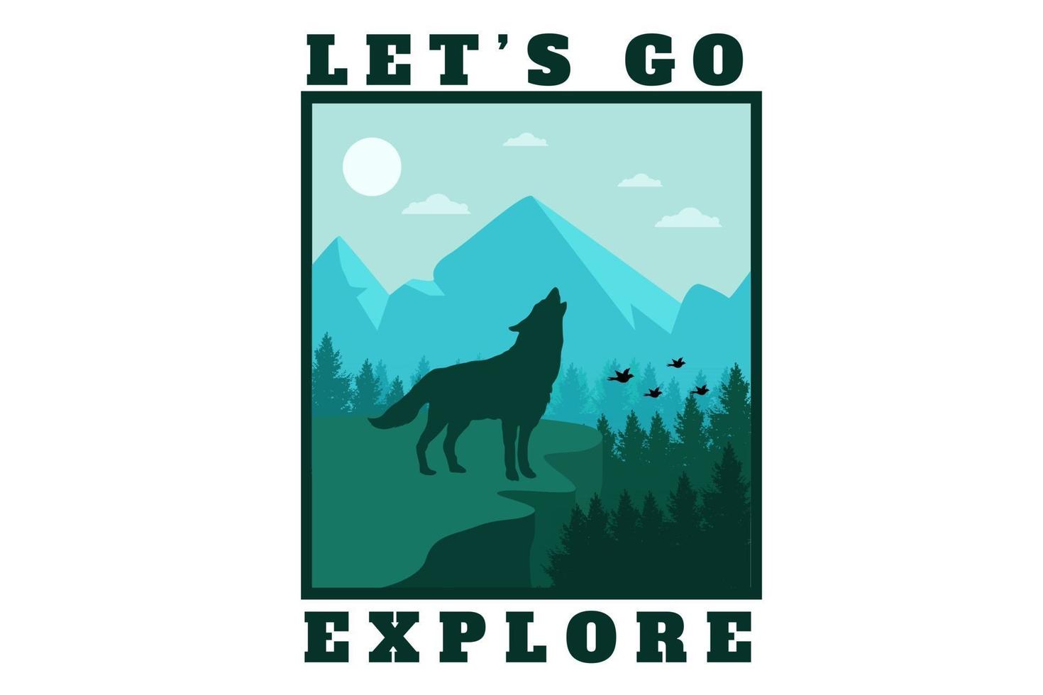 let's go explore flat illustration design vector