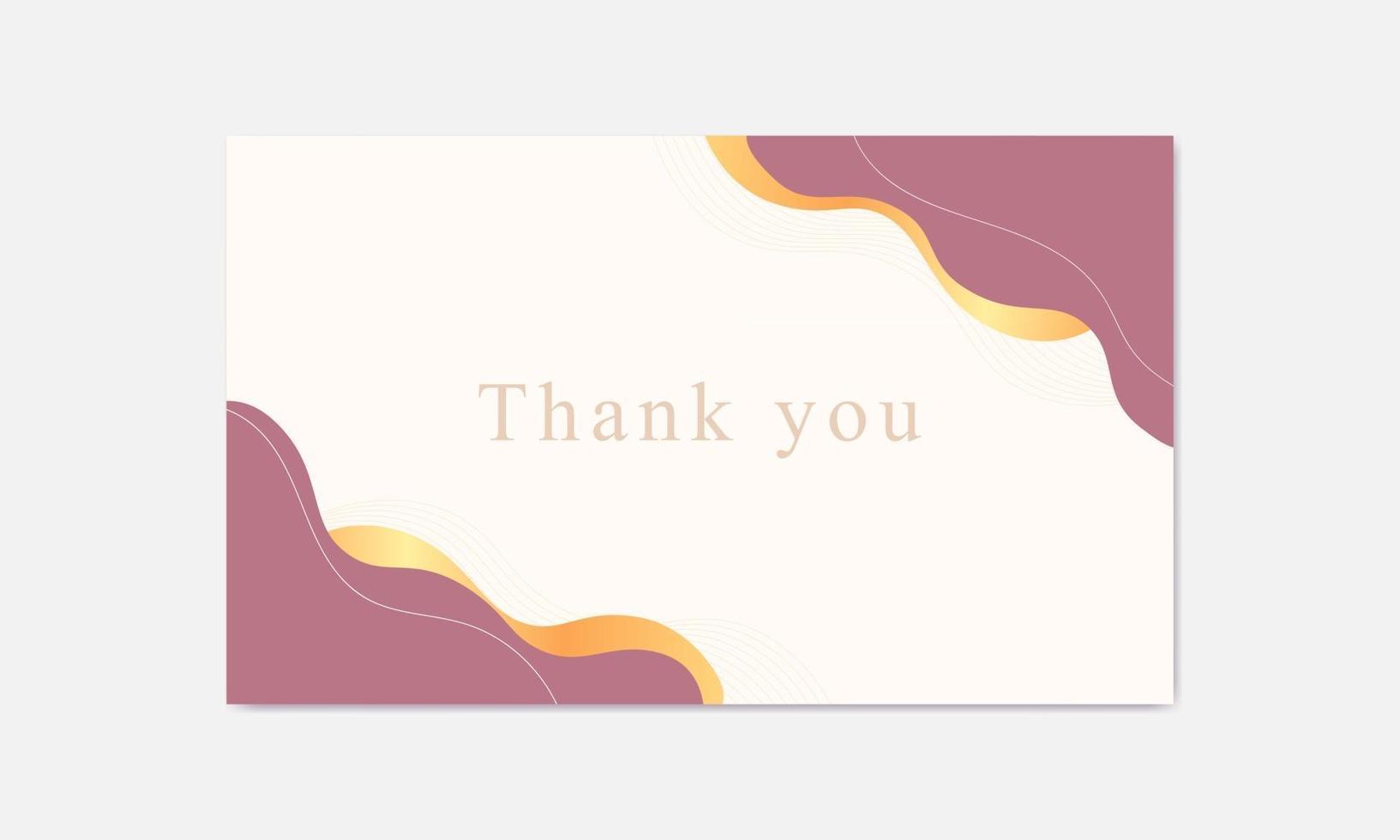 Thank you vector card abstract wave background