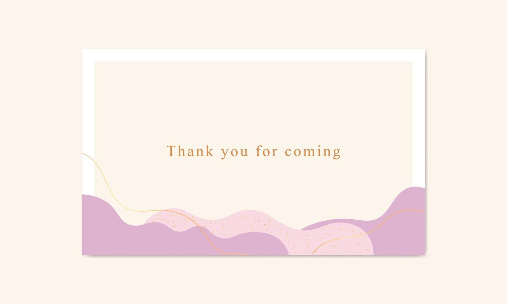 Thank you vector card abstract purple background