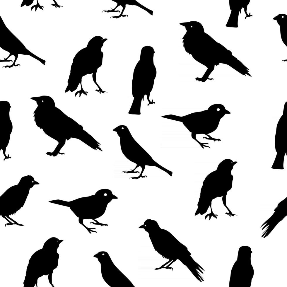 Birds Silhouettes Seamless Pattern Background Vector Illustratio