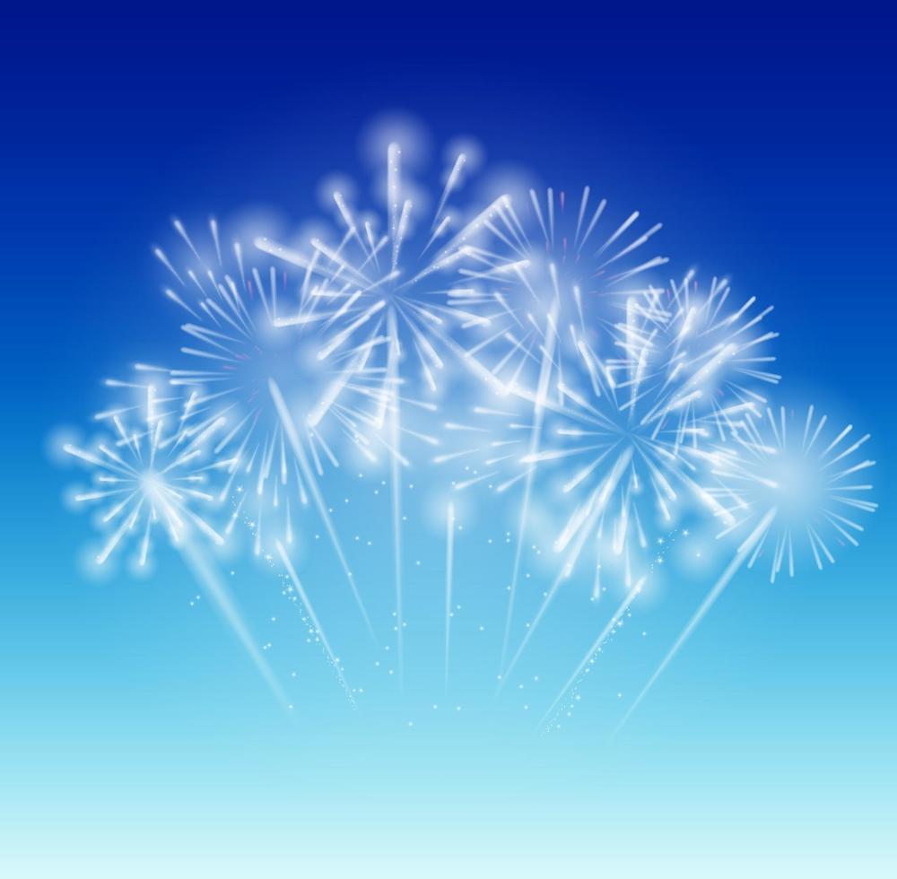 Vector Illustration of Fireworks, Salute on a Dark Background