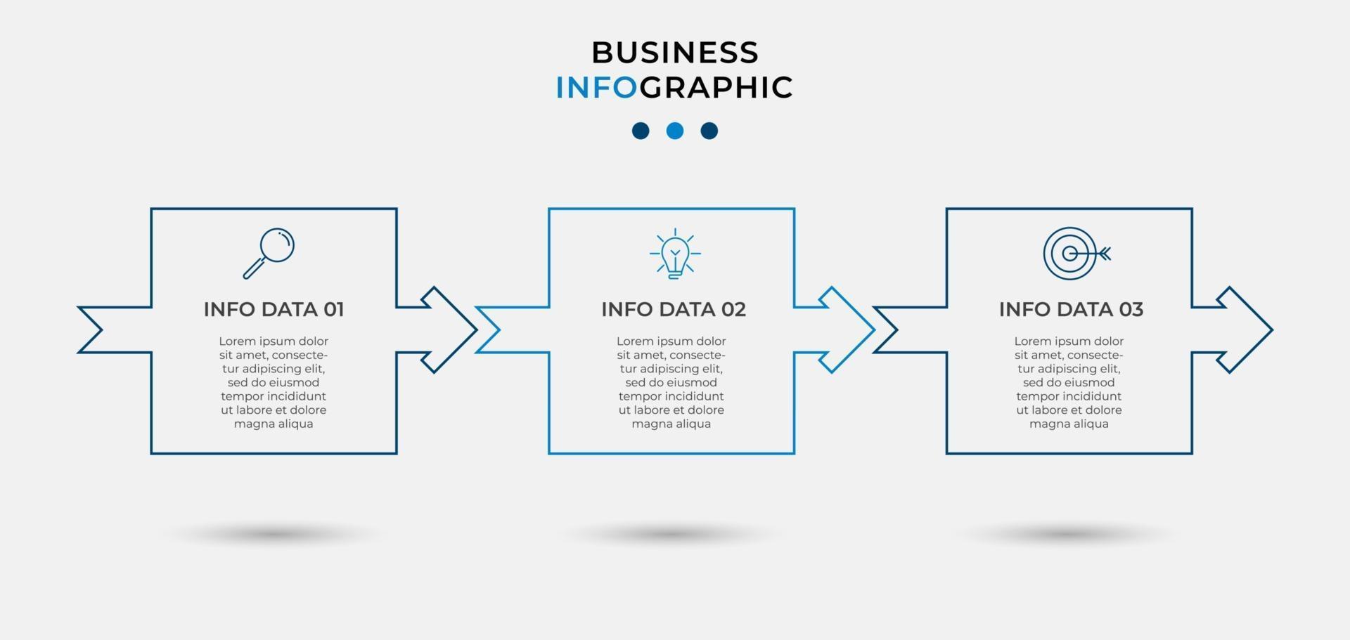 Infographic design business template with icons and 3 options or steps vector