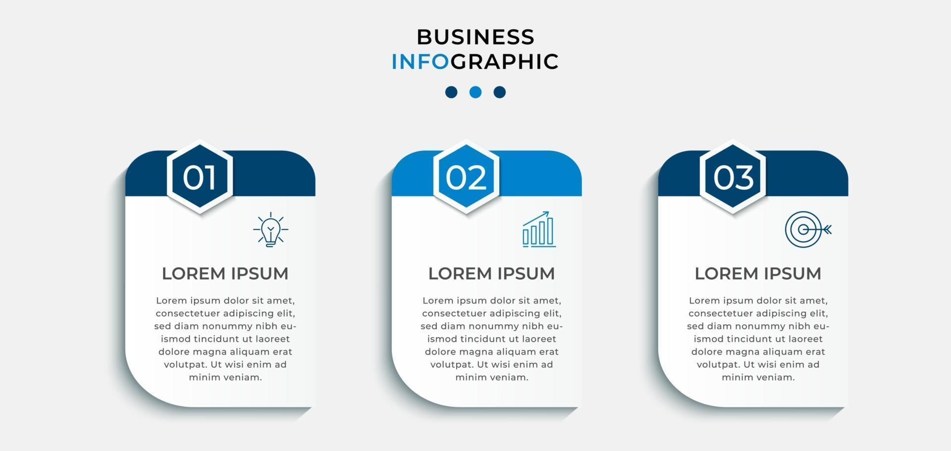 Infographic design business template with icons and 3 options or steps vector