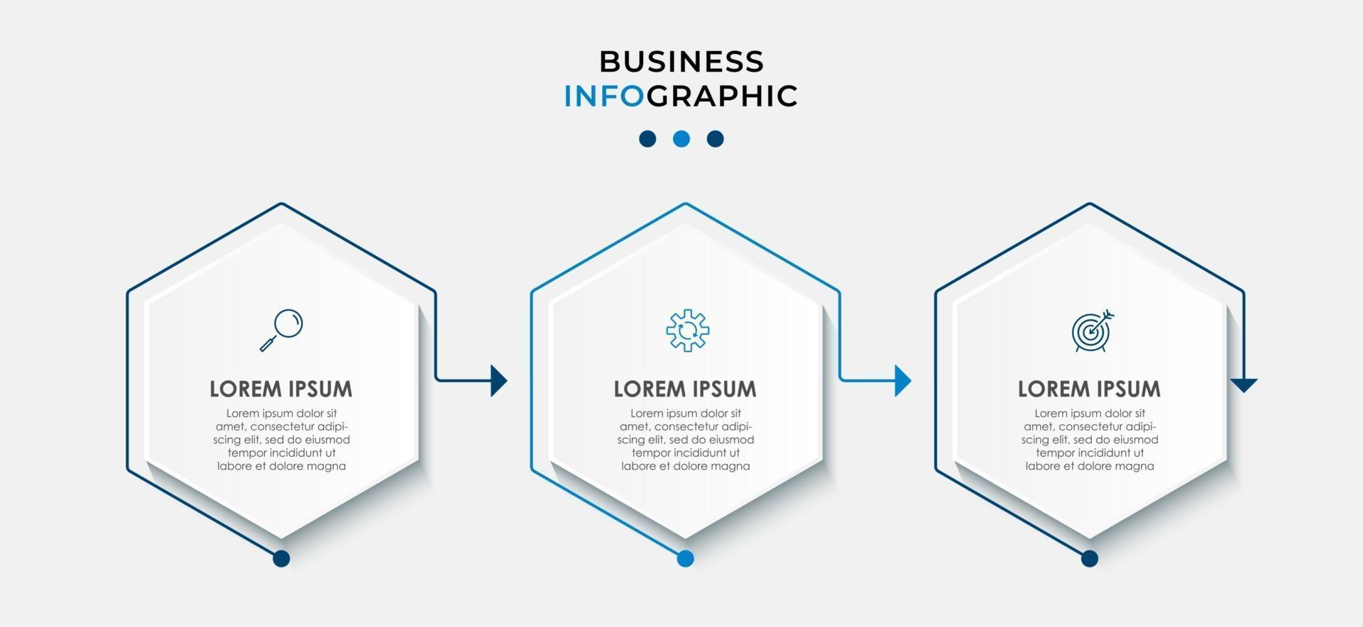 Infographic design business template with icons and 3 options or steps vector