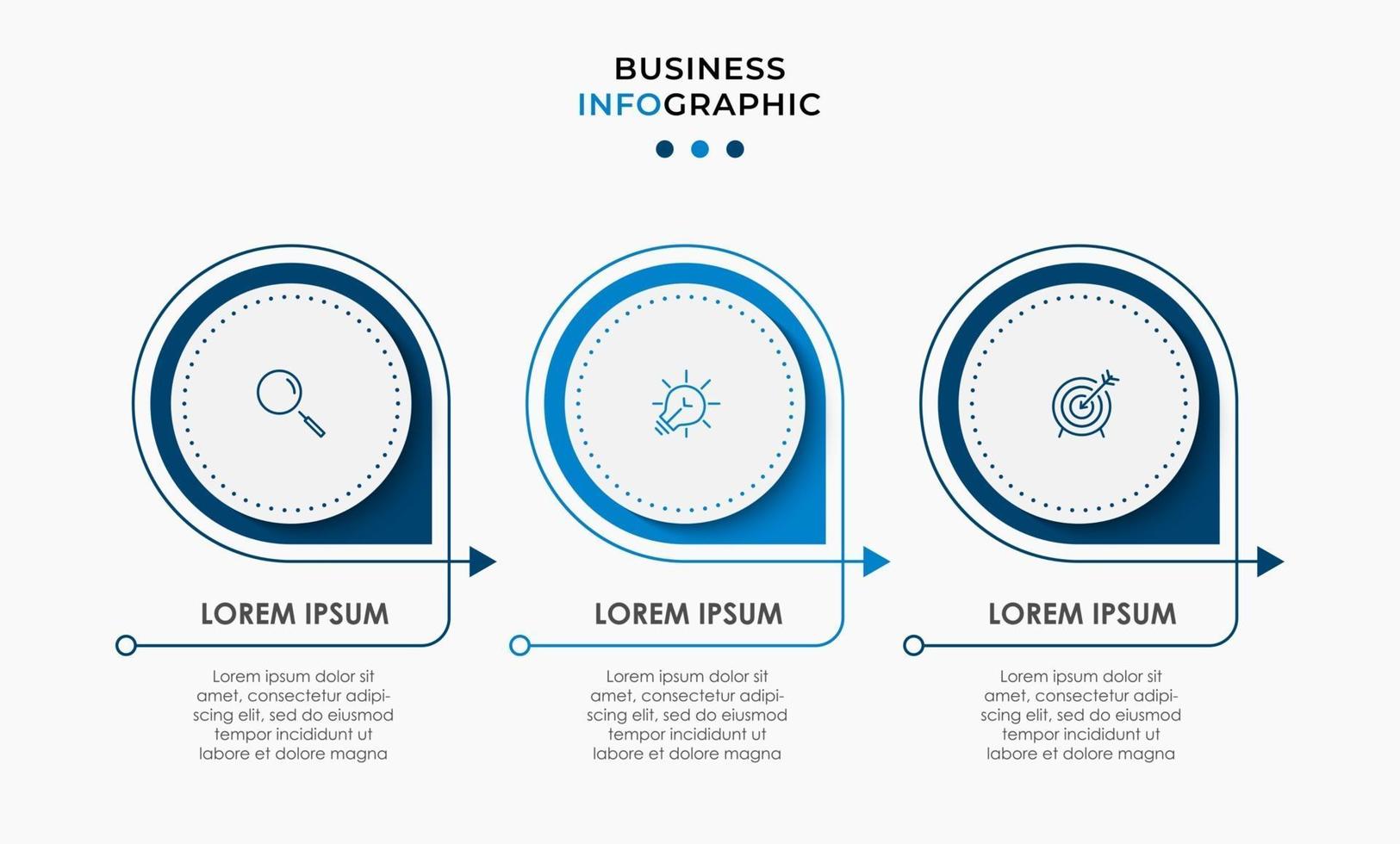 Infographic design business template with icons and 3 options or steps vector
