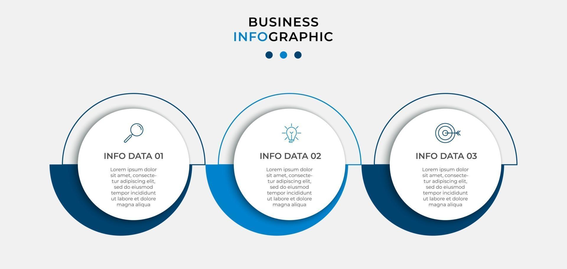 Infographic design business template with icons and 3 options or steps vector