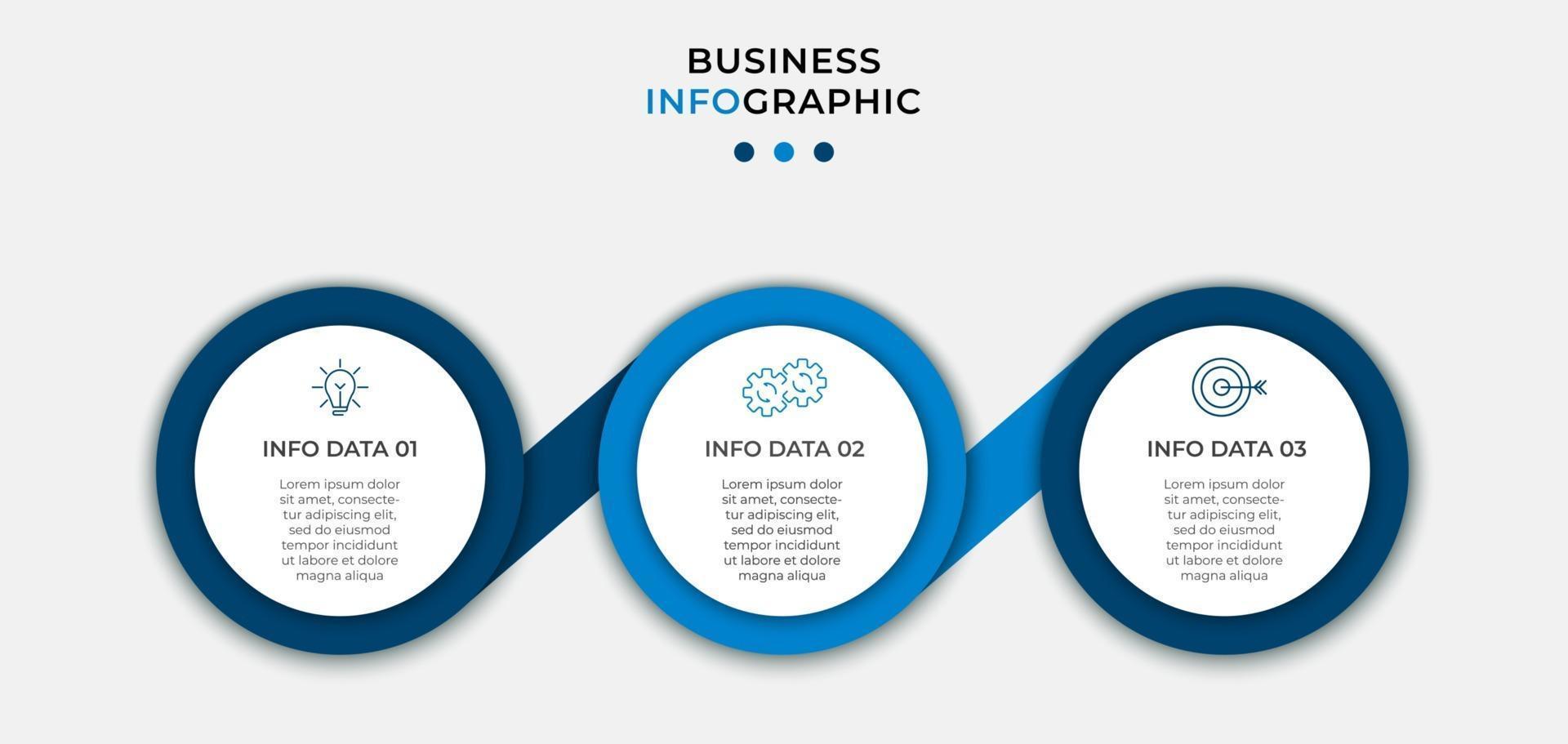 Infographic design business template with icons and 3 options or steps vector
