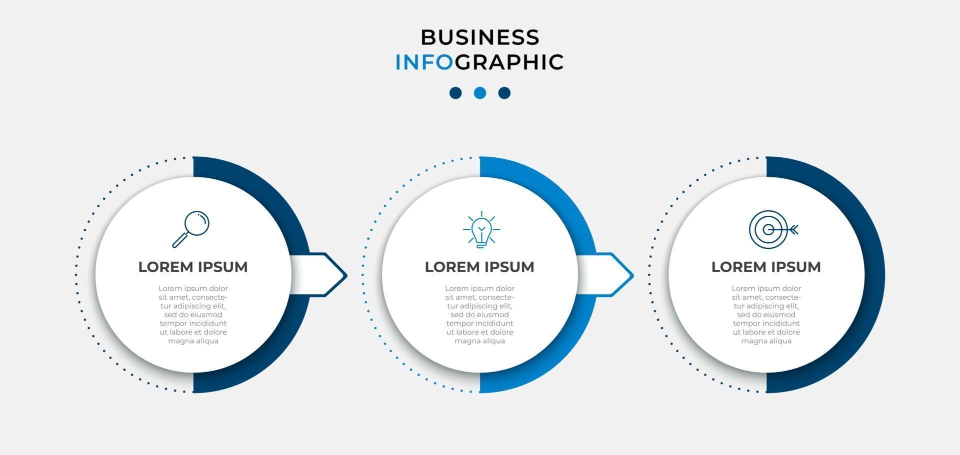 Infographic design business template with icons and 3 options or steps vector