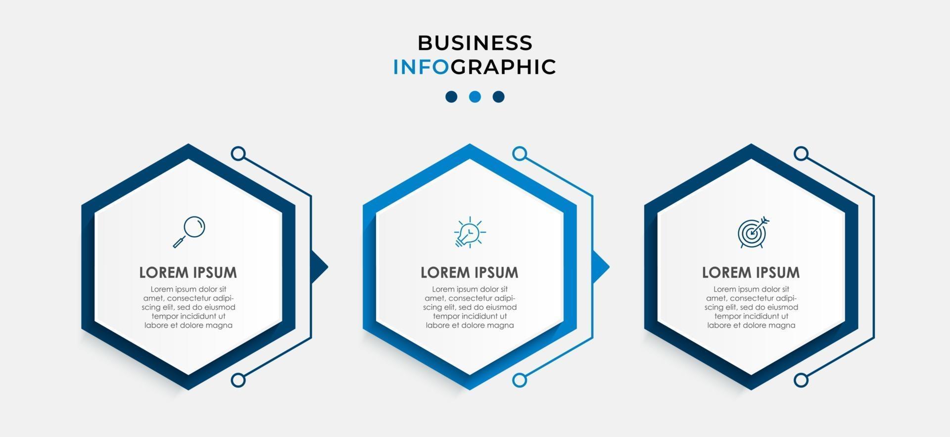 Infographic design business template with icons and 3 options or steps vector