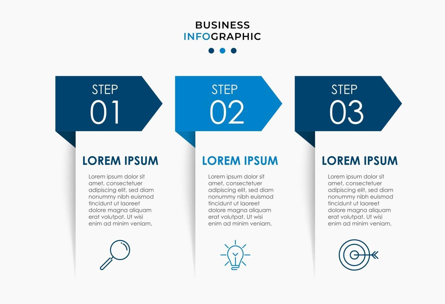 Infographic design business template with icons and 3 options or steps vector