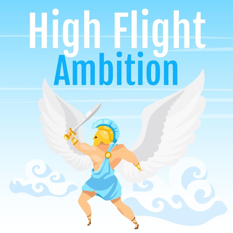 High flight ambition social media post mockup vector