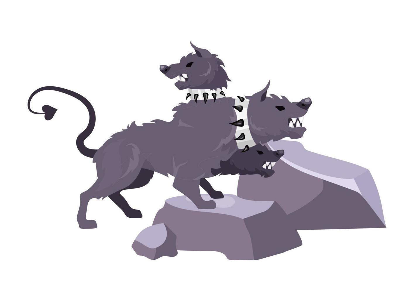 Cerberus flat vector illustration