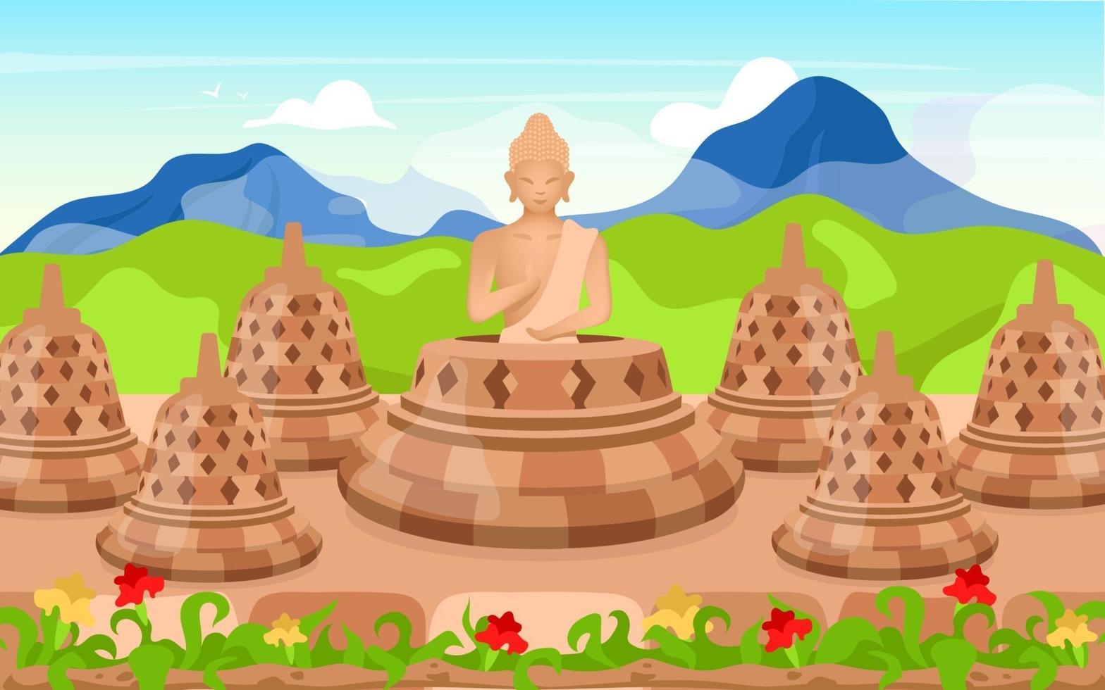 Buddha flat vector illustration