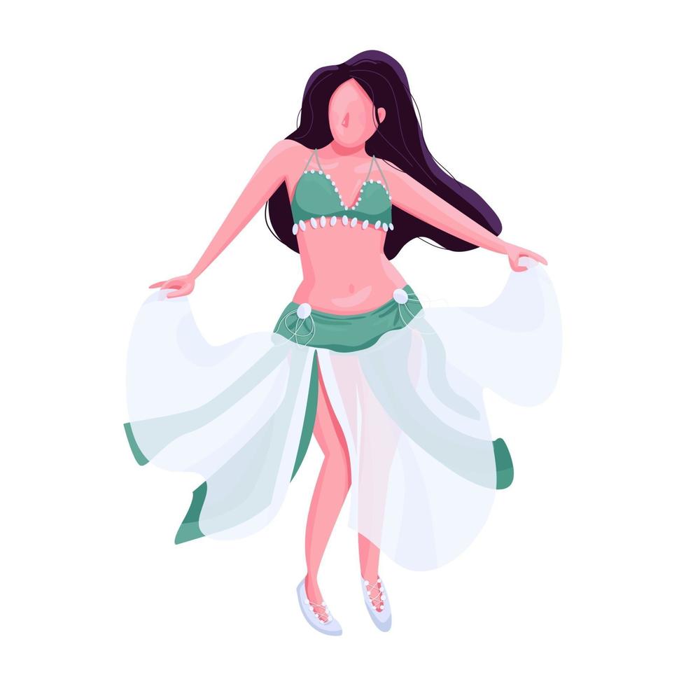 bailarina de vientre plano color vector personaje sin rostro