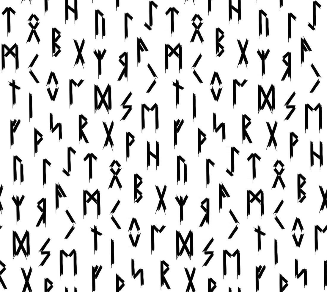 Norwegian seamless pattern. Runic talisman. Magic and magical runes. vector