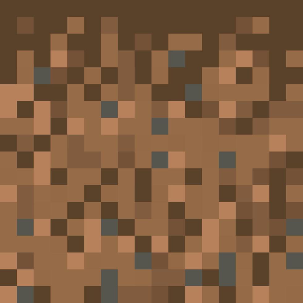 Pixel minecraft style land background. vector