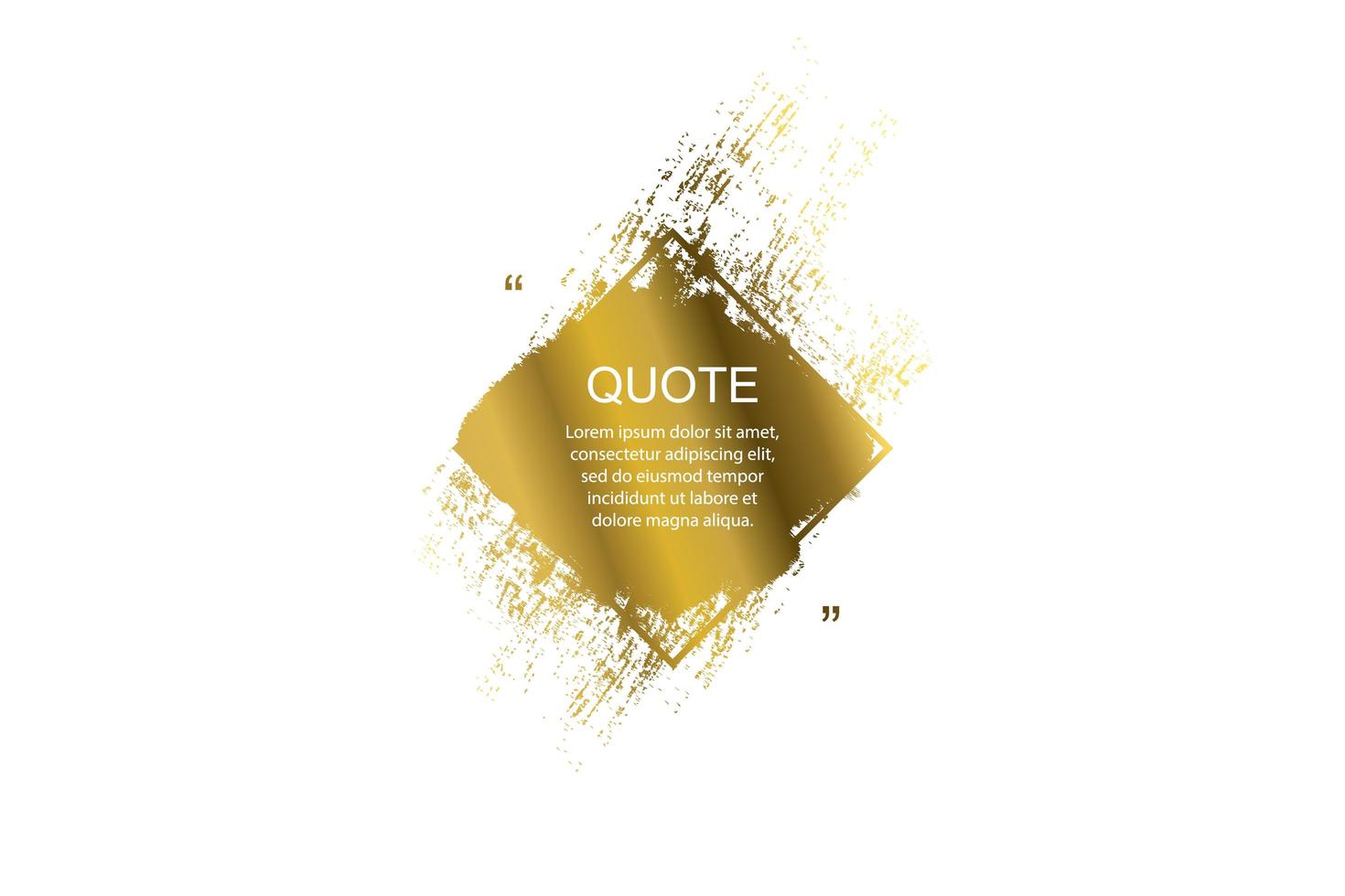 Golden Quote box frame, big set. vector