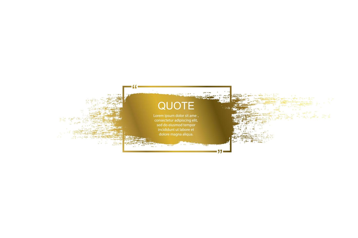 Golden Quote box frame, big set. vector