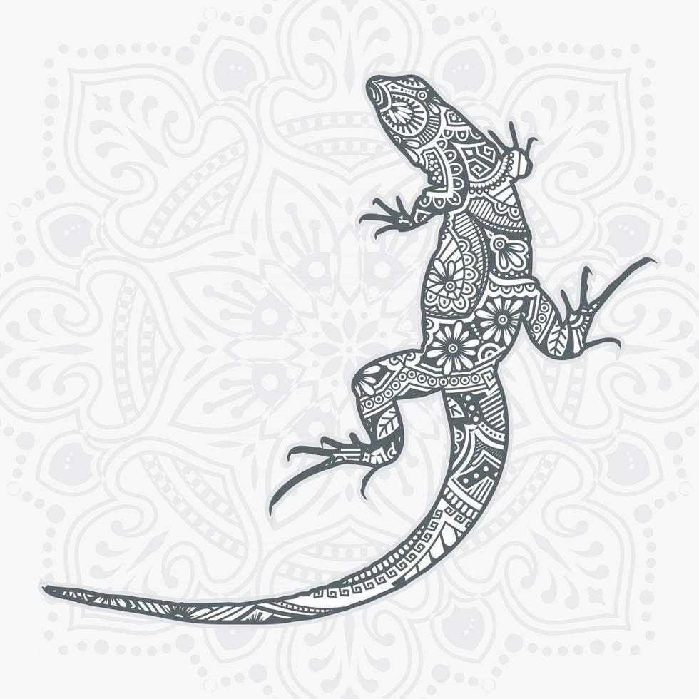 Reptile Mandala Vector. Vintage decorative elements. Oriental ...