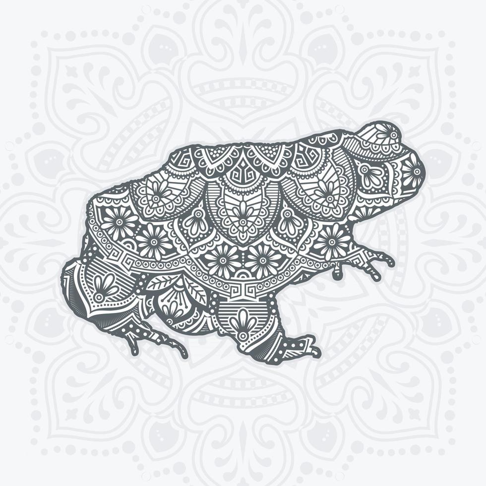 Frog Mandala Vector. Vintage decorative elements. Oriental pattern, vector