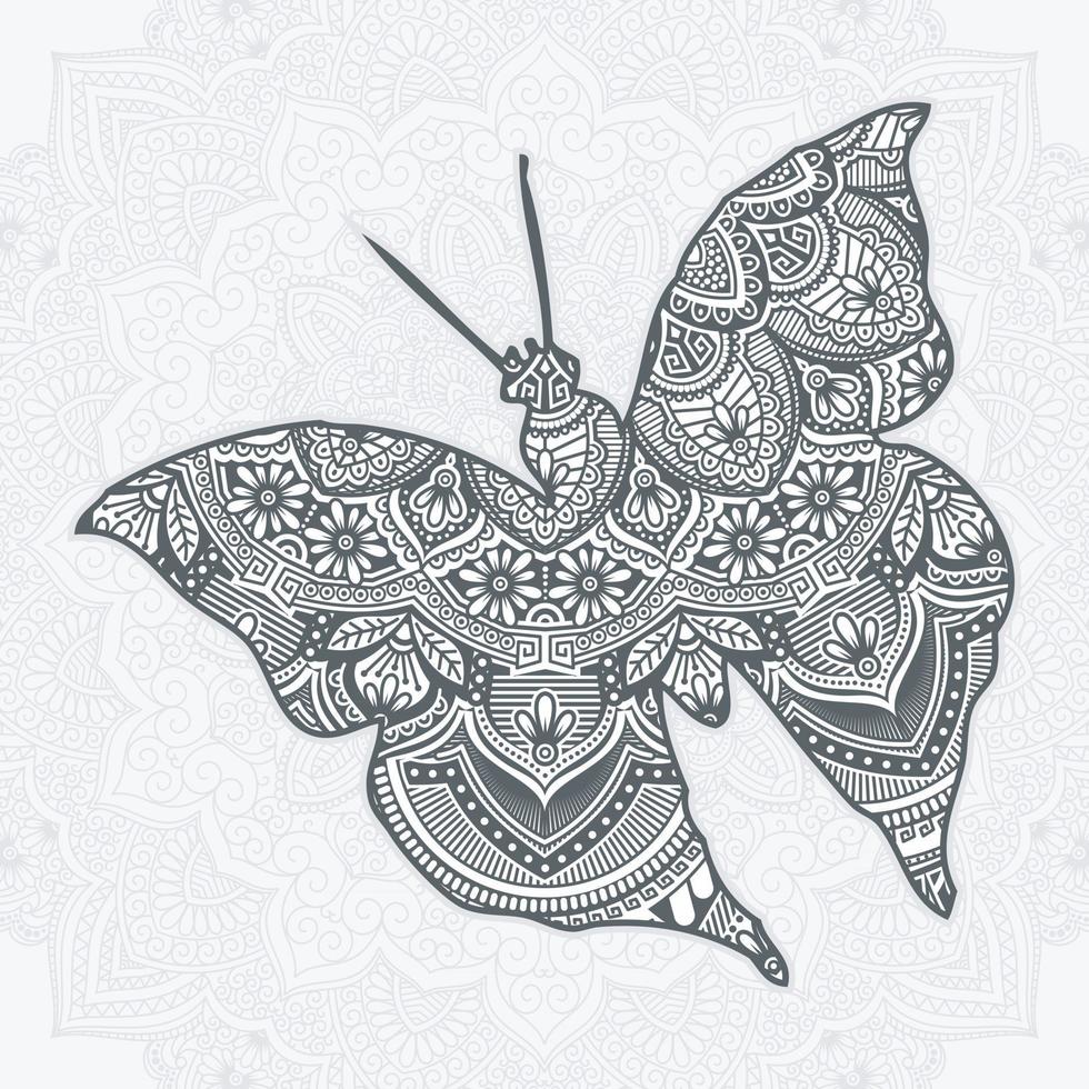 Insect Mandala Vector. Vintage decorative elements. vector