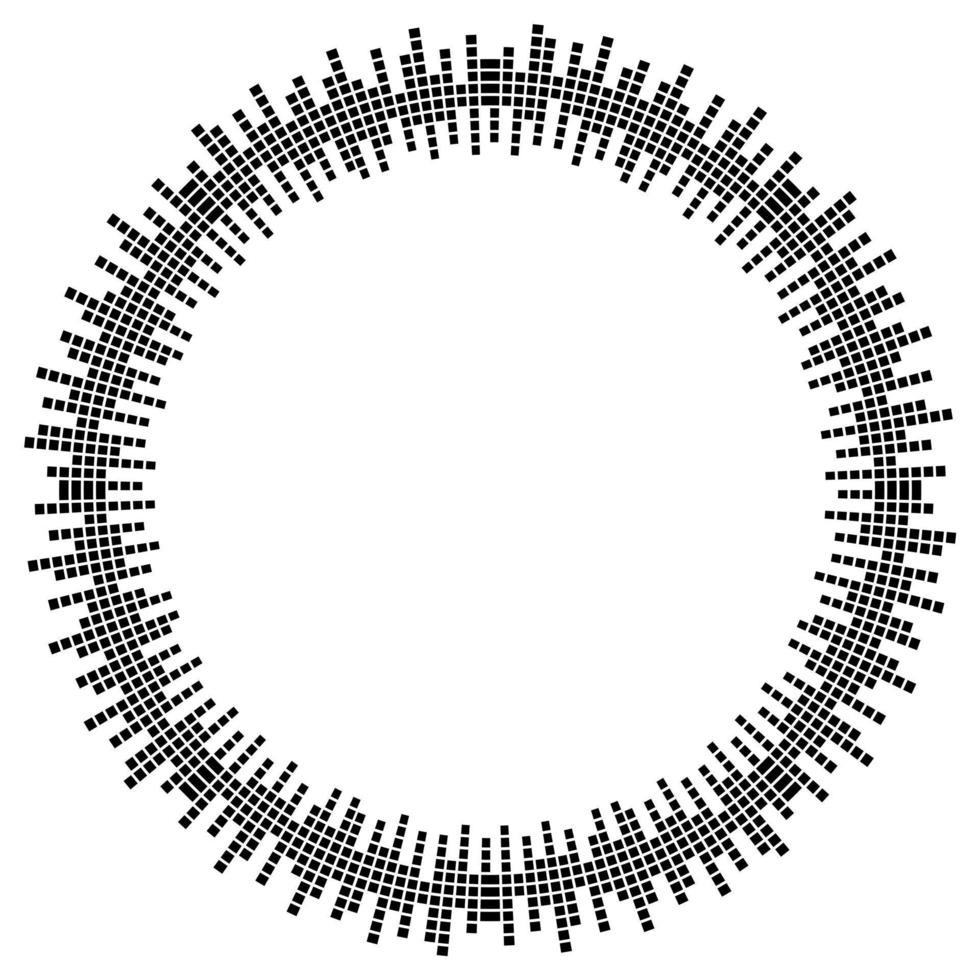 ecualizador circular abstracto. Eq ondas de sonido de audio redondas. vector