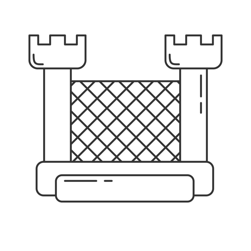 Bouncy castle outline icon. Jumping house on kids playground. vector