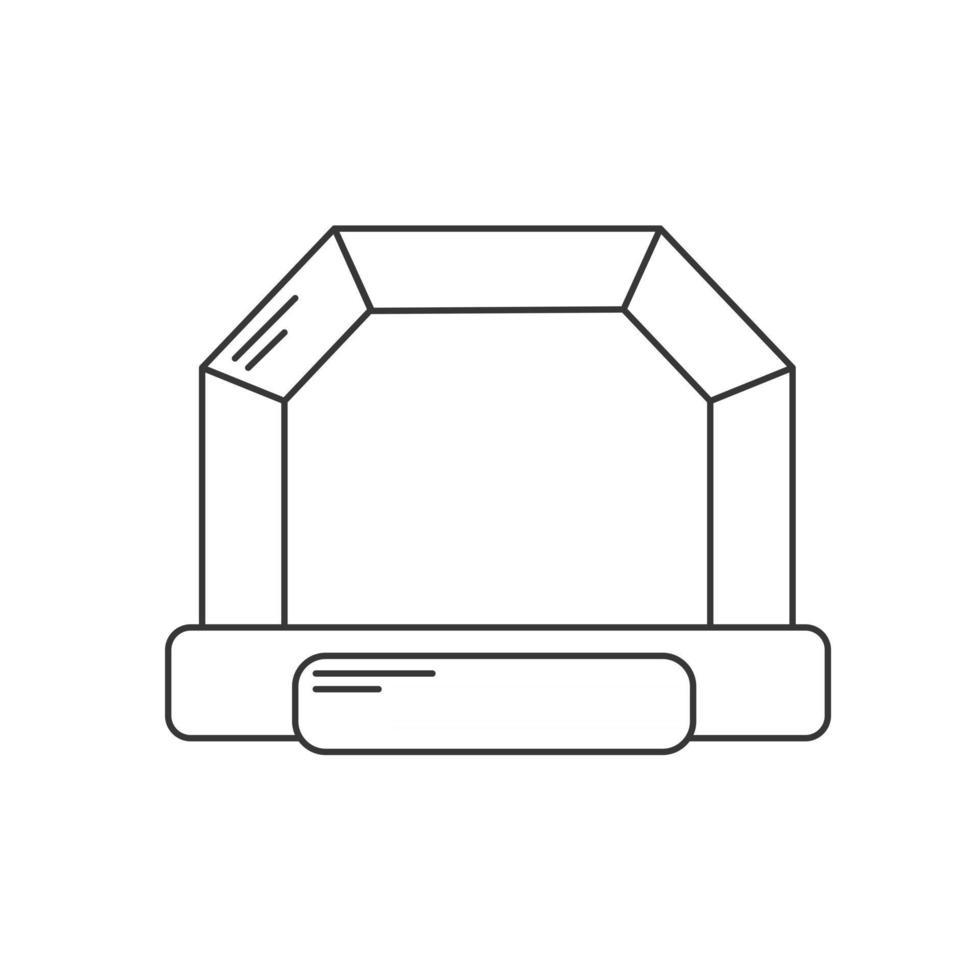 Bouncy castle outline icon. Jumping house on kids playground. Vector