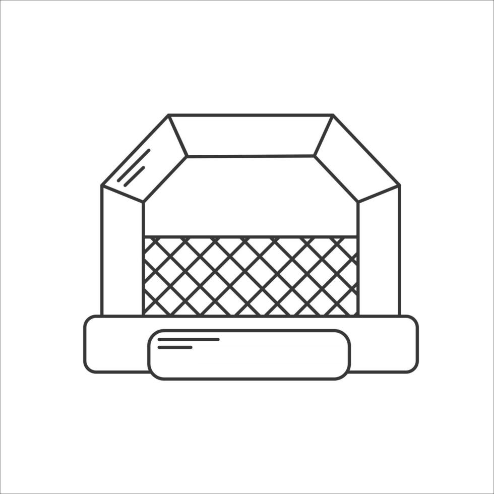 icono de contorno de castillo hinchable. casa de salto en el parque infantil. vector