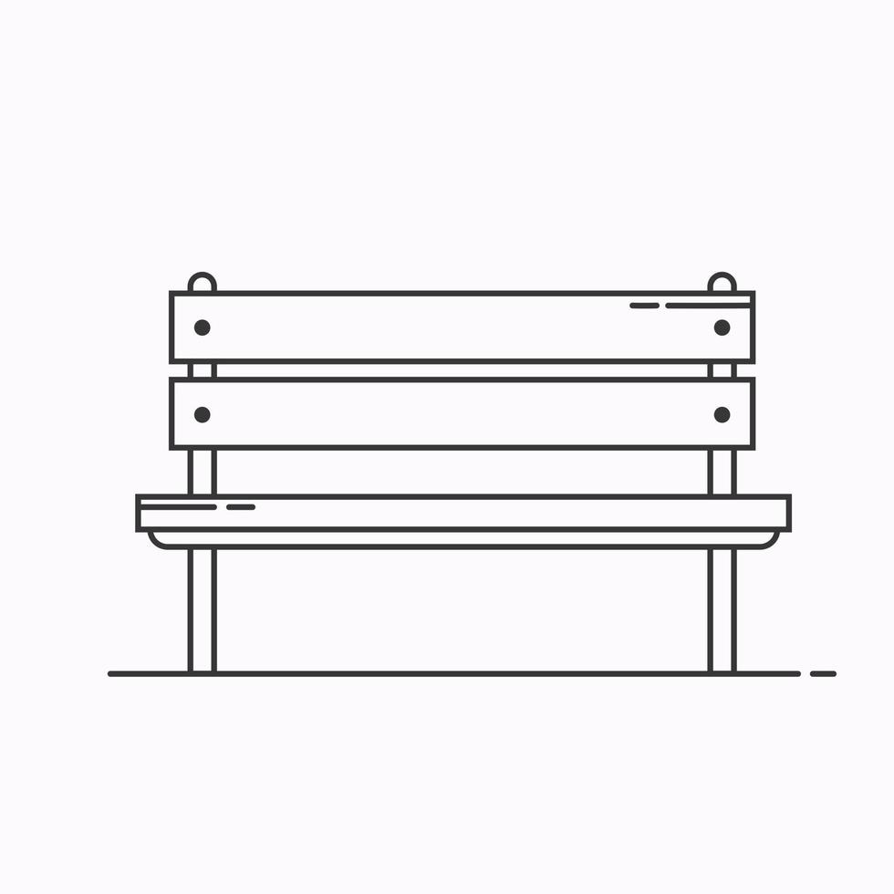 Bench outline vector illustration isolated on white background. 2949095