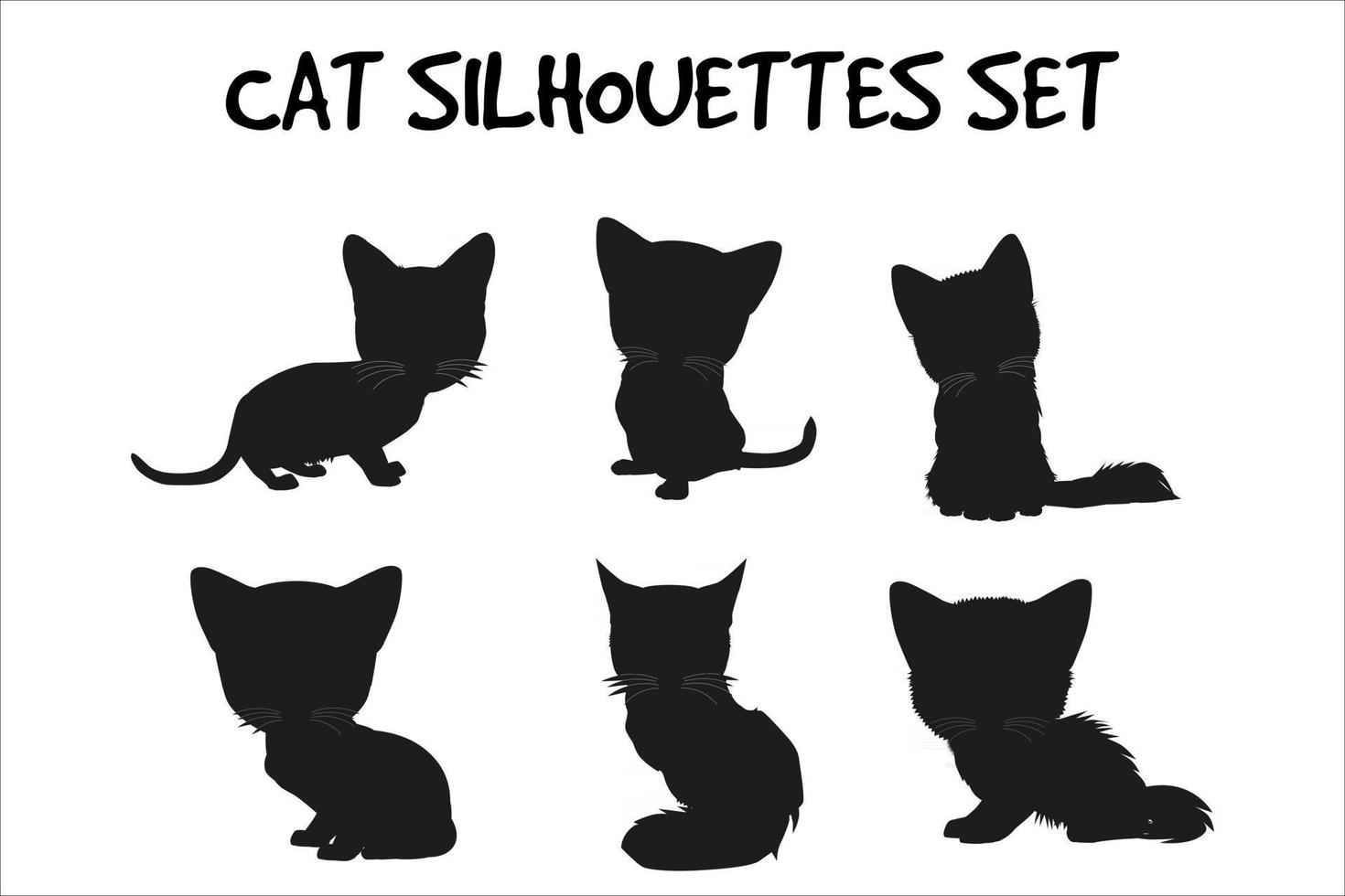 mega set of cat silhouettes vector