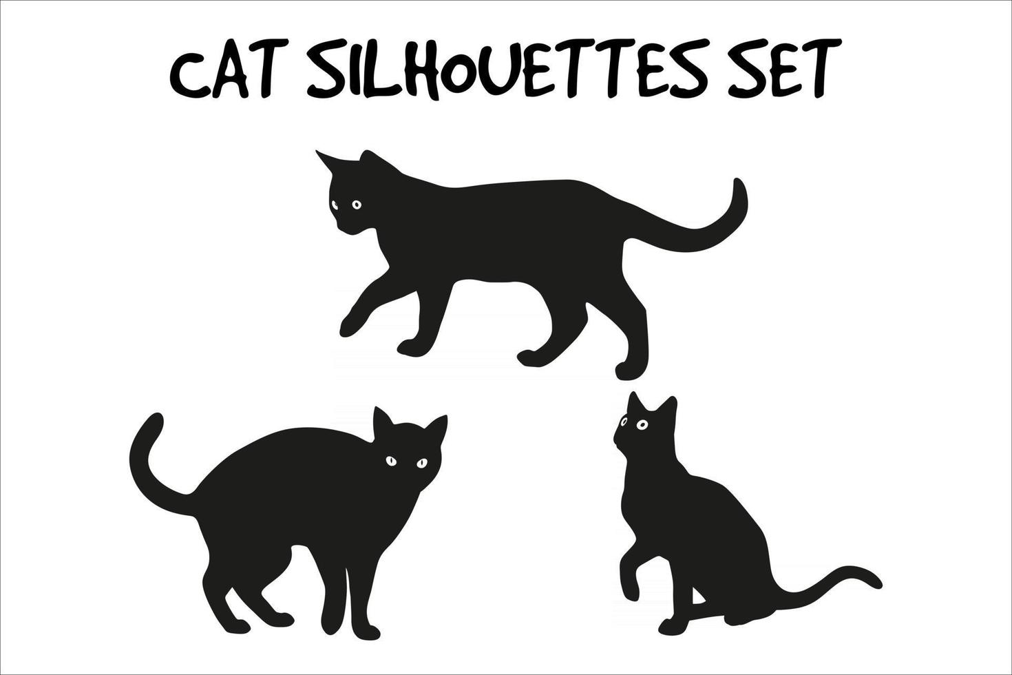 Pet cat silhouettes vector