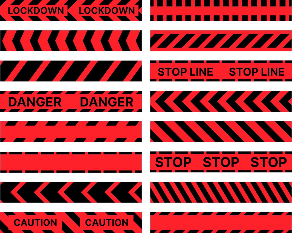 Restrictive stop marking tape pattern seamless line vector