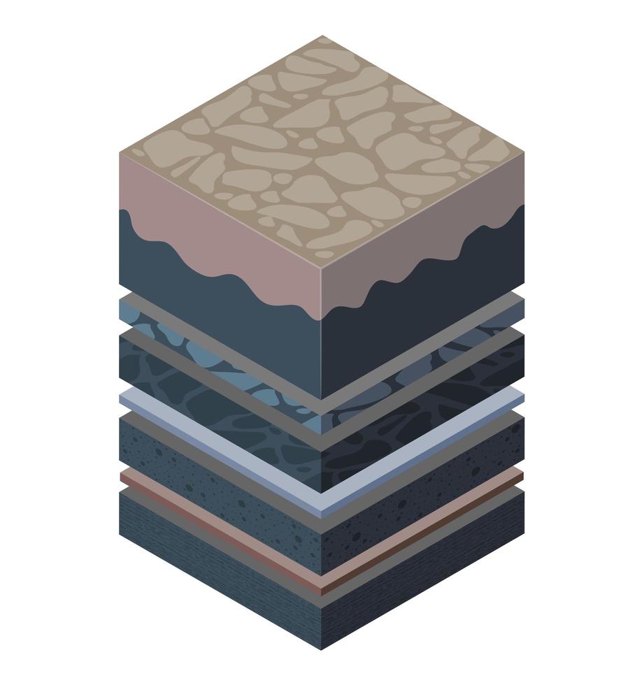 Soil layers geological and underground beneath nature landscape vector