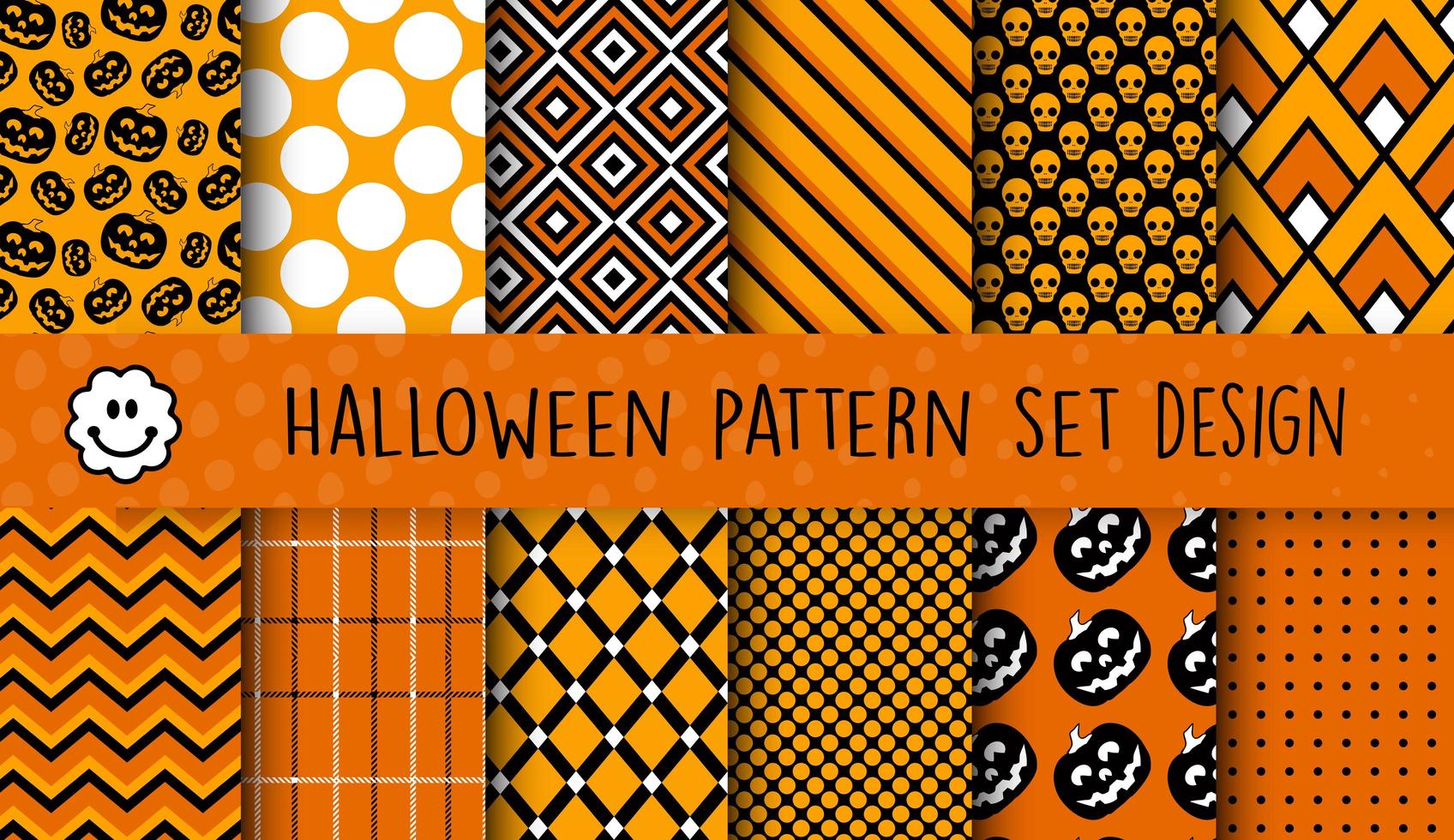 un conjunto de patrones de halloween para negocios, álbumes de recortes, decoración vector