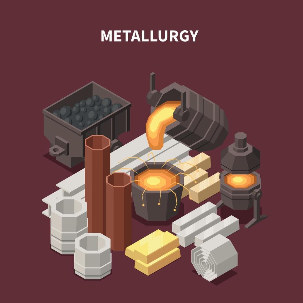 Metallurgy Commodity Isometric Composition Vector Illustration