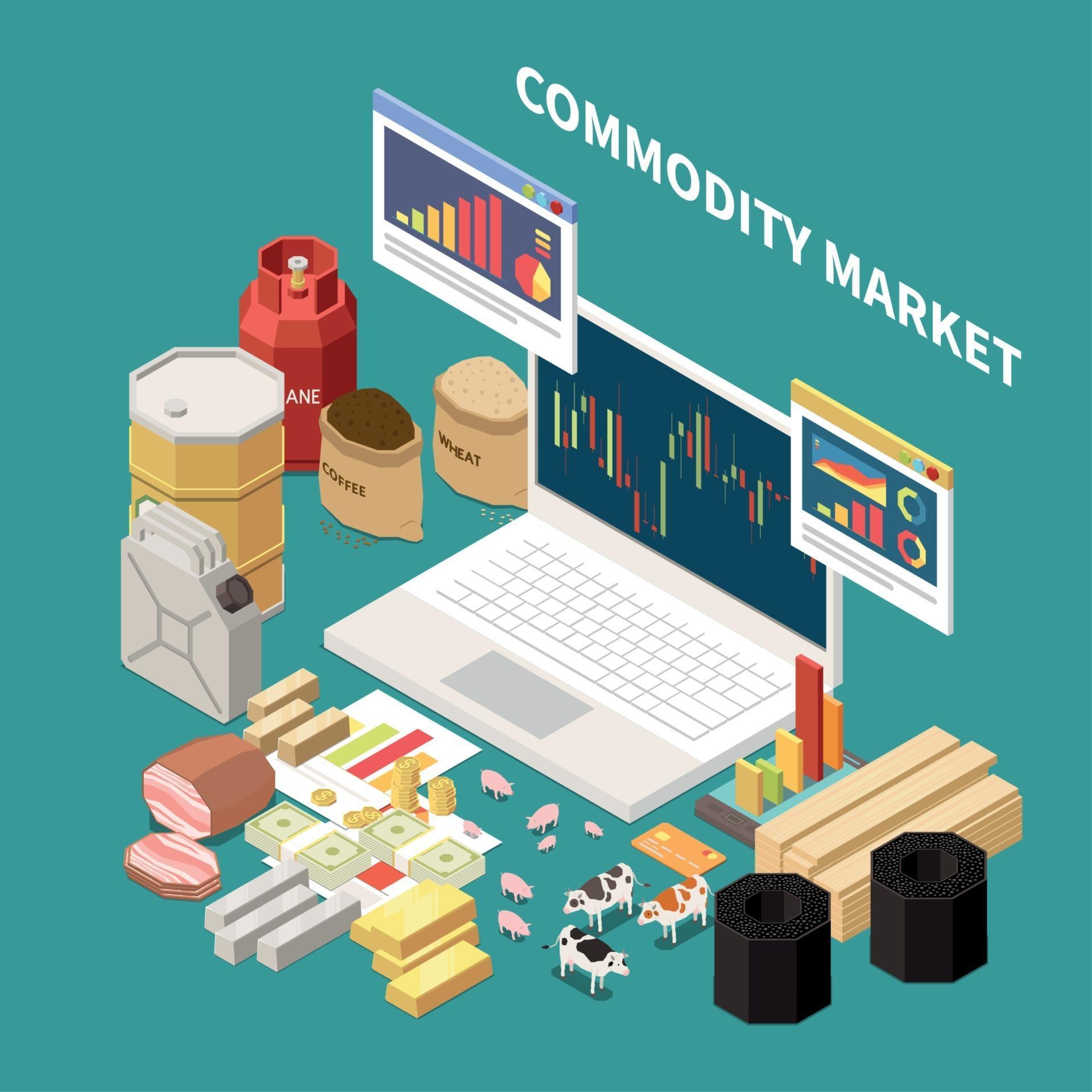 Isometric Commodity Market Composition Vector Illustration 2950791