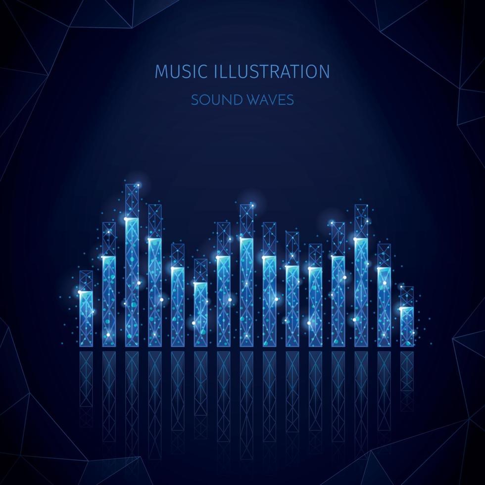 Ilustración de vector de composición de medios de música ecualizador