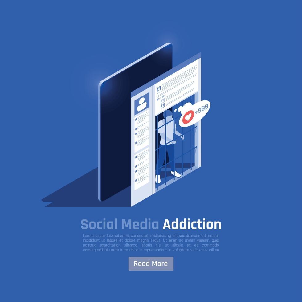Social Networks Addiction Background Vector Illustration