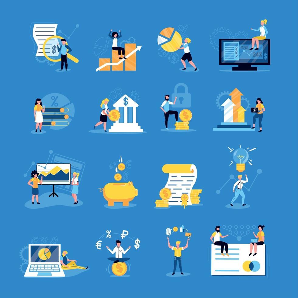 Accounting Doodle Icons Set Vector Illustration