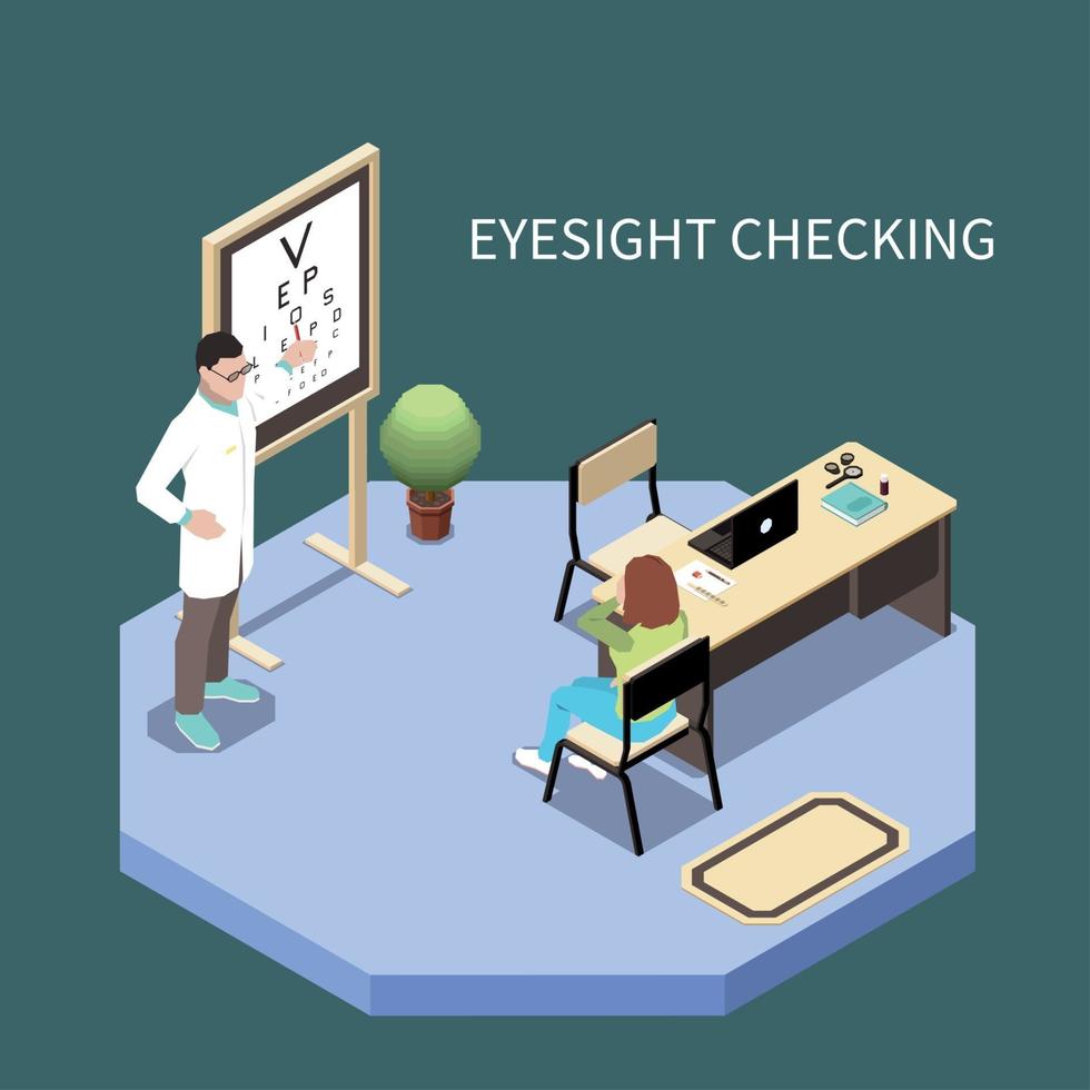 Ophthalmology Isometric Composition Vector Illustration