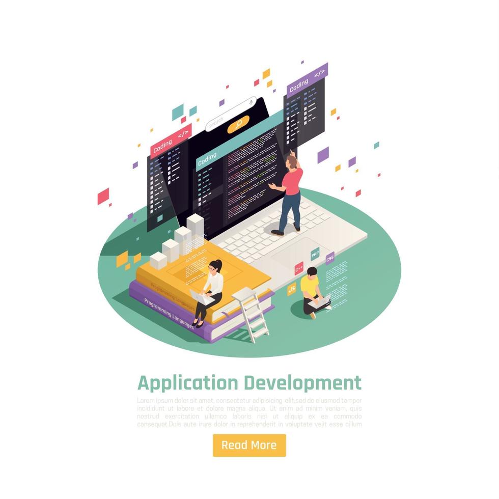 App Construction Development Background Vector Illustration