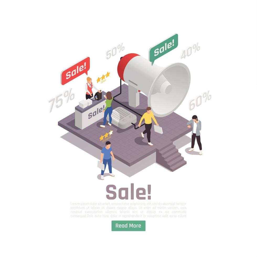 Sale Customer Loyalty Background Vector Illustration