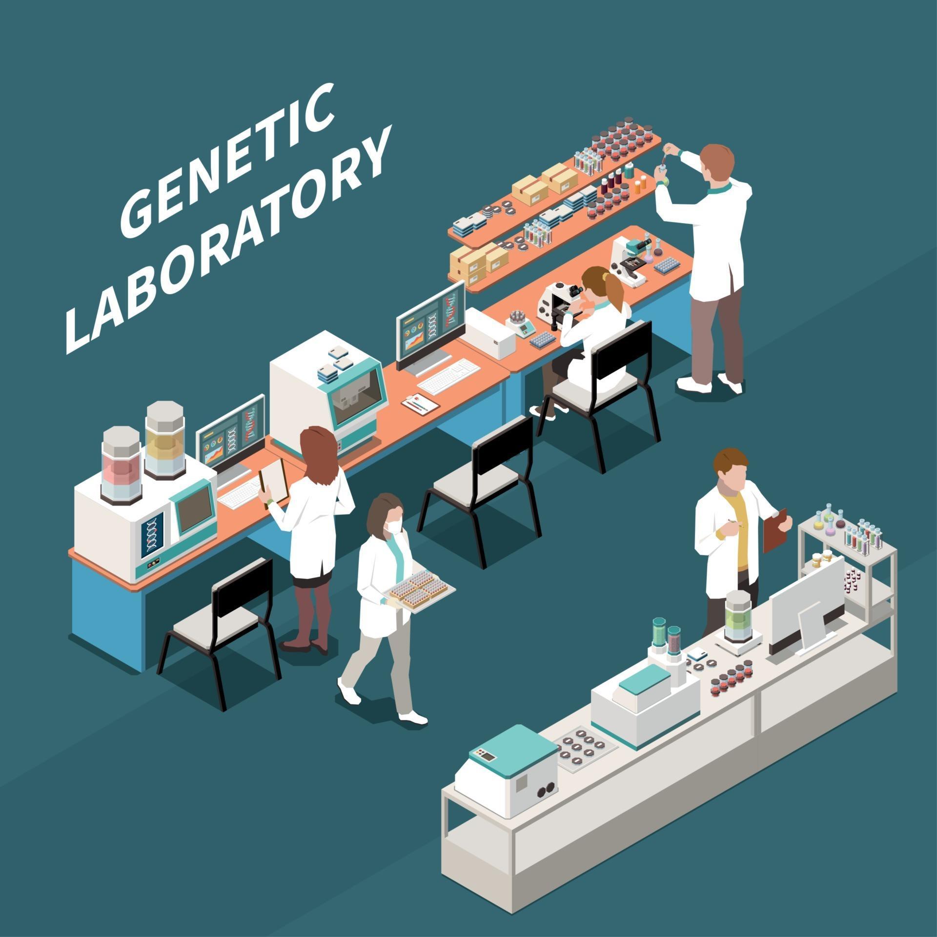 Genetic Laboratory Isometric Illustration Vector Illustration 2950926 ...