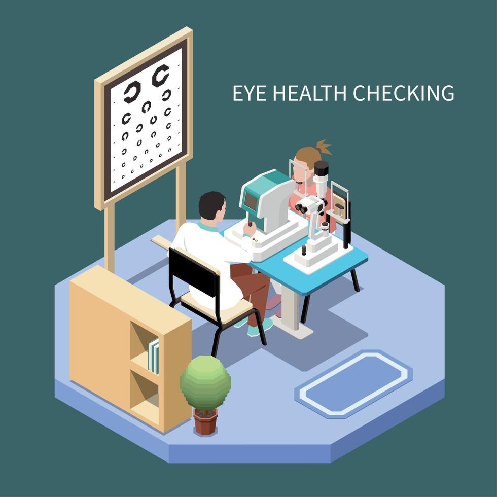 Ophthalmology Isometric Composition Vector Illustration