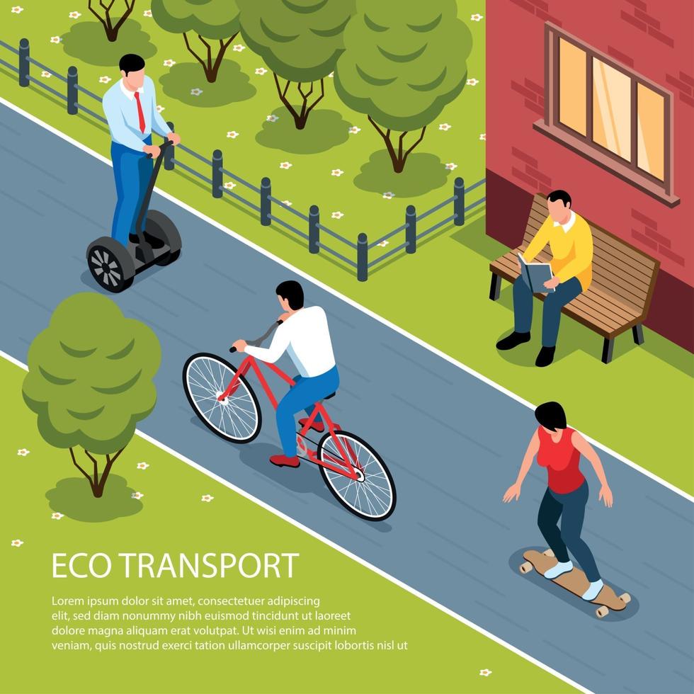 Eco Transport Isometric Illustration Vector Illustration