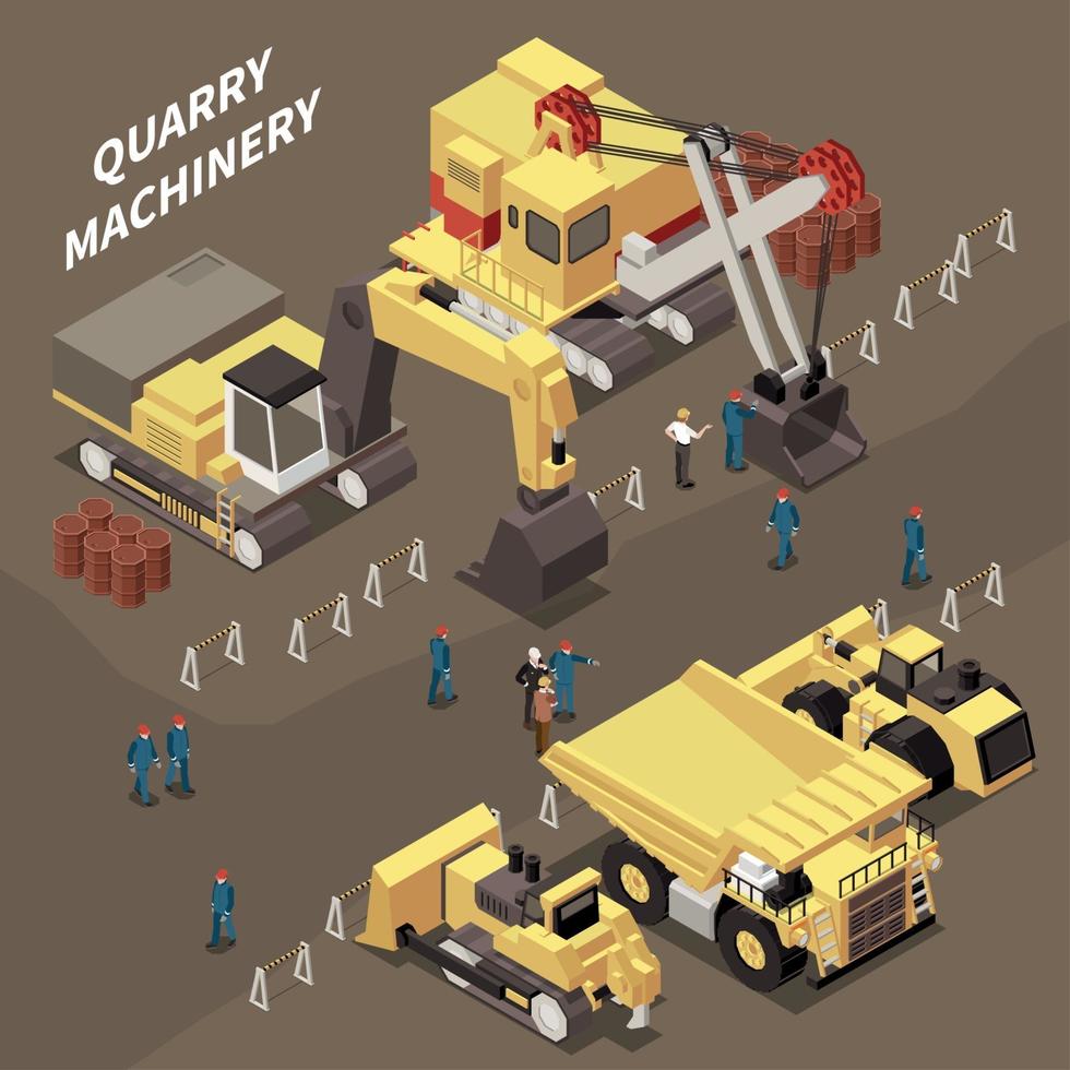 Mining Machinery Illustration Vector Illustration