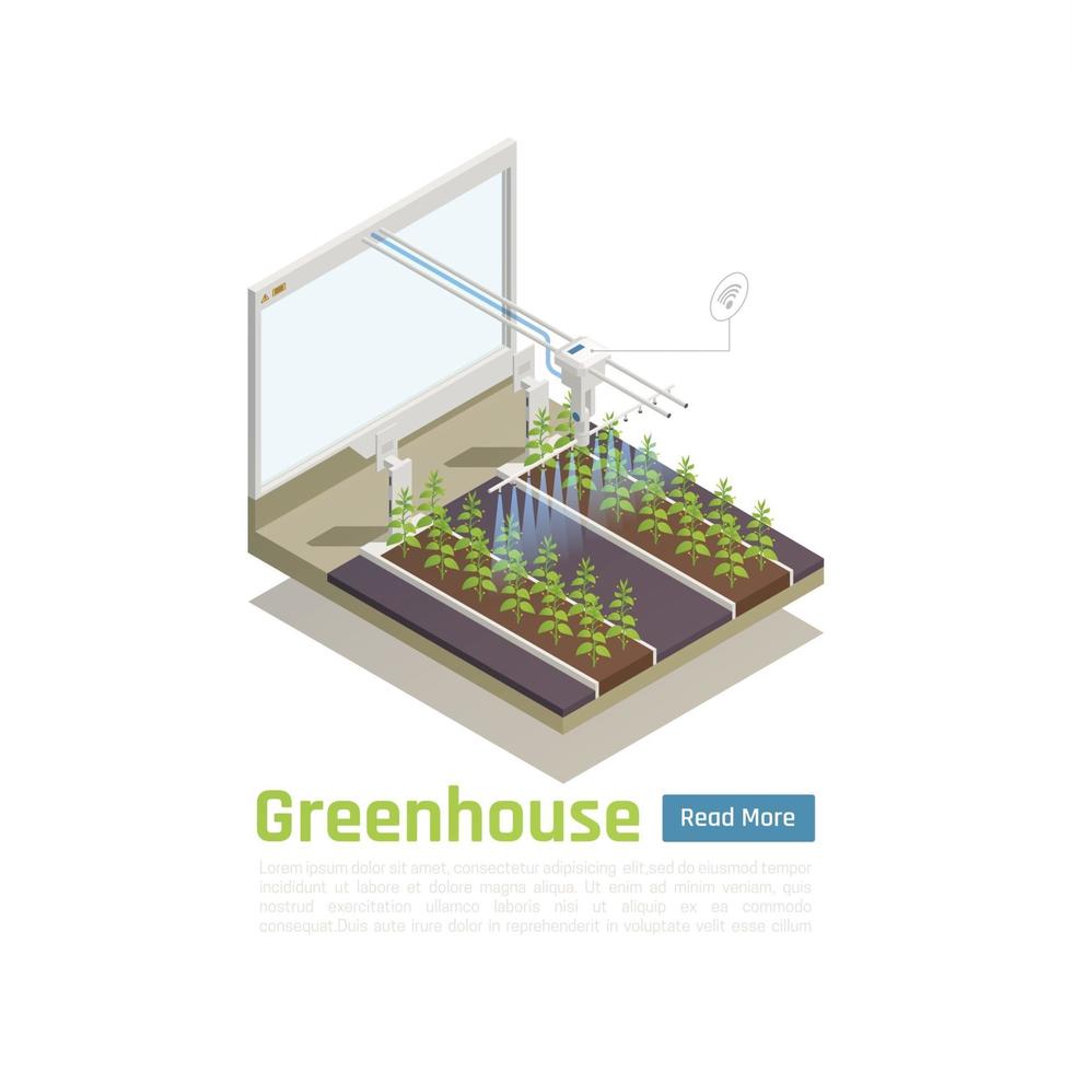 Smart Greenhouse Isometric Composition Vector Illustration
